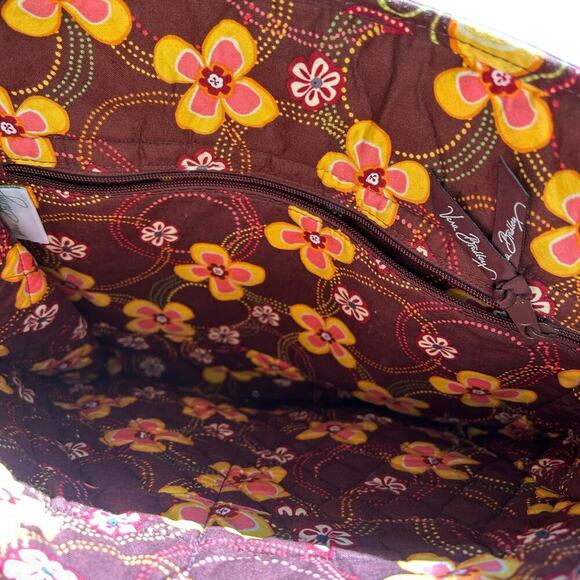 Vera Bradley Perfect Pocket Tote in Buttercup Shoulder bag large top - Picture 6 of 7